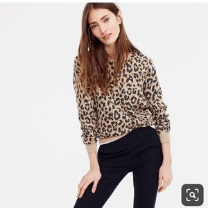 JCrew leopard print merino wool sweater